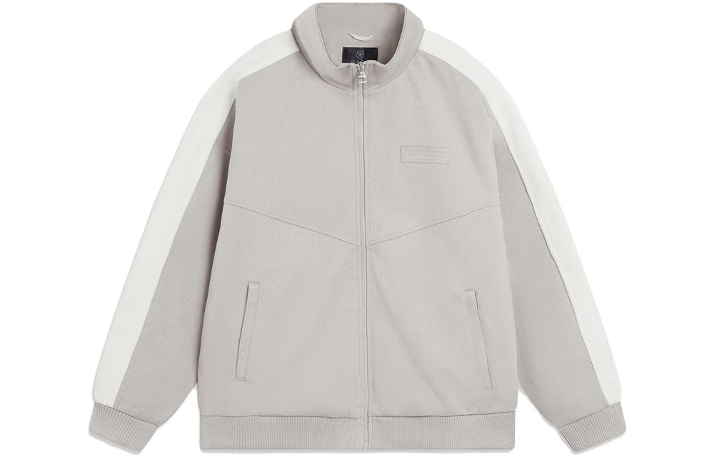 Li Ning Jacket Men s Mixed Color Stone Gray Ecru AFDT691-3 M