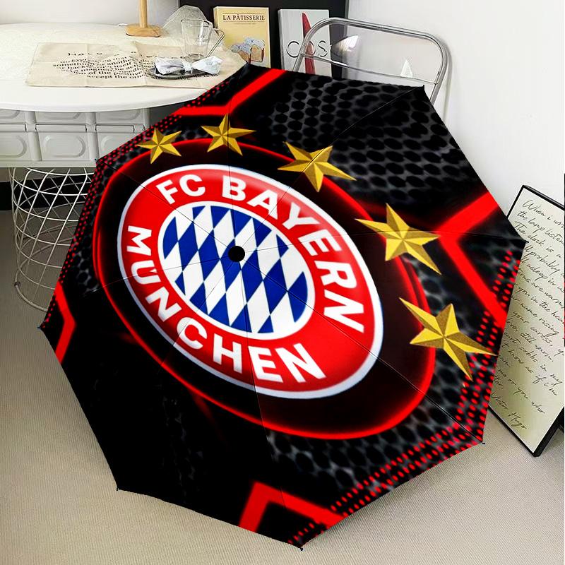 1PC Munich FC Crest Printed Umbrella Folding umbrella, automatic umbrella 8-Frame for Travel, camping Fan gifts Christmas Gifts