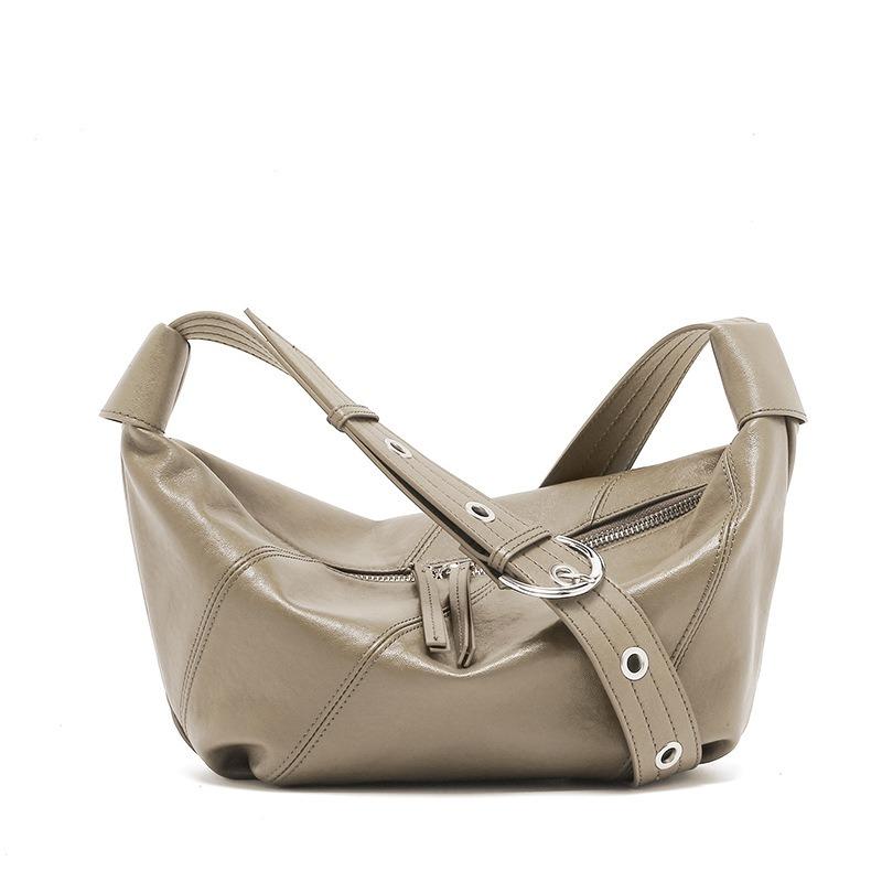 The First Layer Cowhide Bag Women's New Light Luxury Niche Shoulder Bag Versatile Soft Leather Messenger Bag