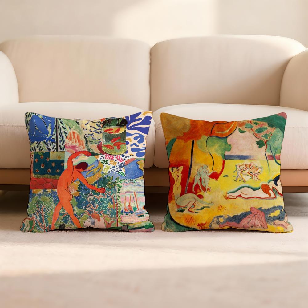 H-Henri MatisseS Painting Cushion Cover Home & Car Multi-Scene Pillow Cover - Reversible, Soft & Durable for Daily Use