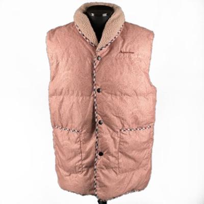 Geometric 85% Down Vest/Men’s M/Pink/Side Pockets(USED)