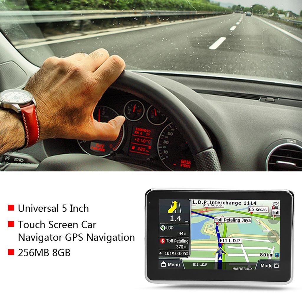 Univerzální 5palcový dotykový displej Autonavigace GPS Navigace DDR256M 8G MP3 FM Mapa Evropy Q5 1