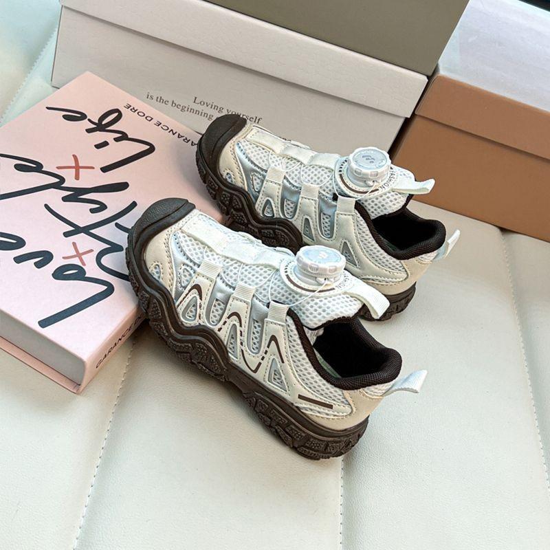 Spring Summer Kids Breathable Mesh Rotary Buckle Sneakers Unisex Children Casual Chunky Daddy Shoes