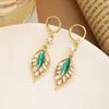 Elegant Green Leaf Geometric Ear Cuff: Versatile, Stylish, and Luxurious