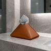 Waterproof PU Tissue Box Triangular Pyramid Tissue Organizer Minimalist Car Tissue Box  Office Use