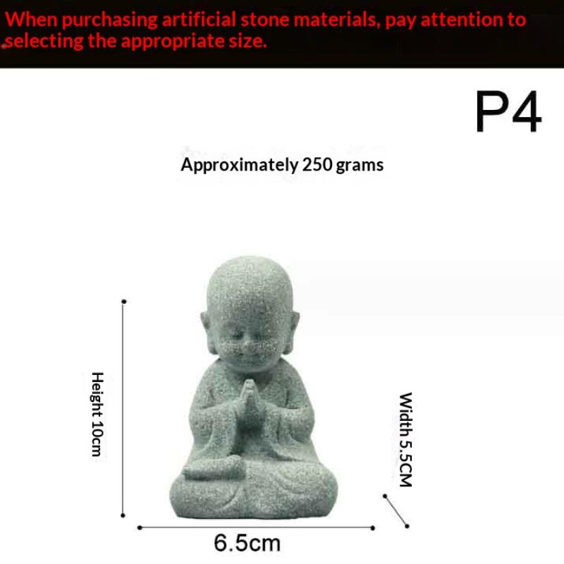 Chinese Style Buddha Statue Cute Little Monk Figurines Fish Tank Moss Landscaping Zen Oriental Aesthetic Garden Decoration