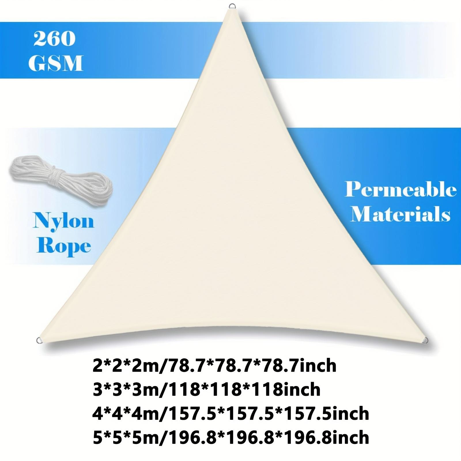 1pc Triangular UV Block Sun Shade Sail - 81- Light Blocking, Beige Polyester Fabric for Outdoor Patio, Poolside, Backyard cachi