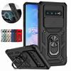 Shockproof Armor Case For Samsung Galaxy S10+ S10 Plus S 10 + S10Plus Car Magnetic Ring Stand Slide Camera Lens Protector Cover