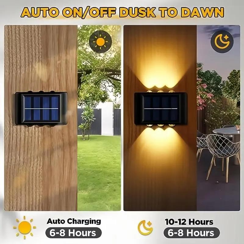 AlliLit LED Solar Lamp Outdoor Waterproof Wall Lights For Garden Yard Decor Landscape Up and Down Luminous Lighting 1~4pcs