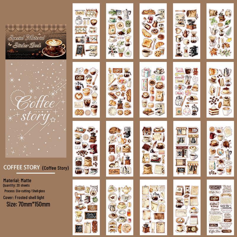 PET Die-Cut Sticker Book: No-Cut DIY Stickers for Water Bottles, Phones, Food, Coffee, and Planners
