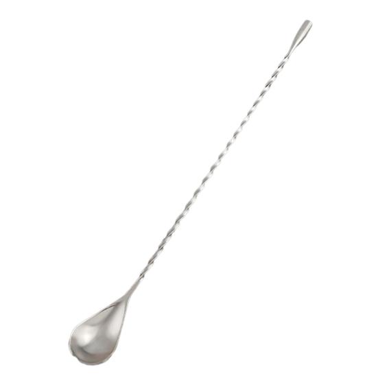 Long Bar Spoon Stainless Steel Cocktail Stirring Mixing Spoon Spiral Pattern Cocktail Stirrers for Bartender Home Use S