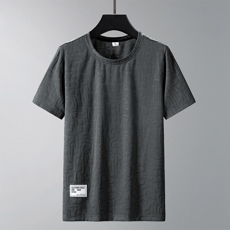 

Мужская повседневная футболка с коротким рукавом, летняя простая однотонная футболка с круглым вырезом XXXL шифер серый