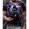 Men's Anime Print T-Shirt - Anime Character Print Crew Neck Short Sleeve Shirt, Machine Washable, Suitable for Anime Apparel and Party Outfits