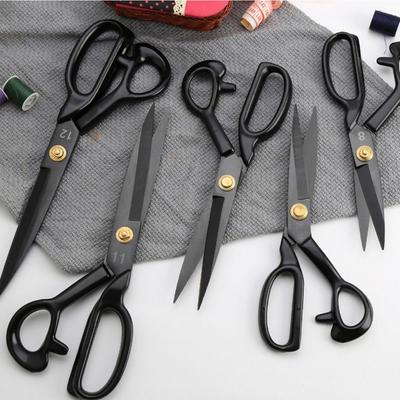 Professionelle 8-12 Zoll Schneider schere Ergonomisch Schwarze Stoff schere Komfort Griff Handhabung Rostfrei Zackenschere Heim nähen