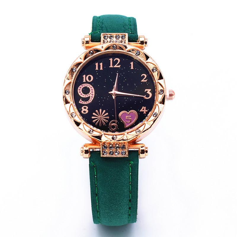 Ladies Belt Quartz Watch Love Dial Casual Fashion Women'S Watch Simple Watch + Bracelet