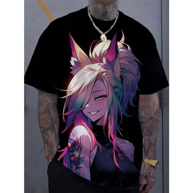 Cartoon Sexy Girl Pattern 3d Printed Men's T-Shirt Oversized Sweatshirt For