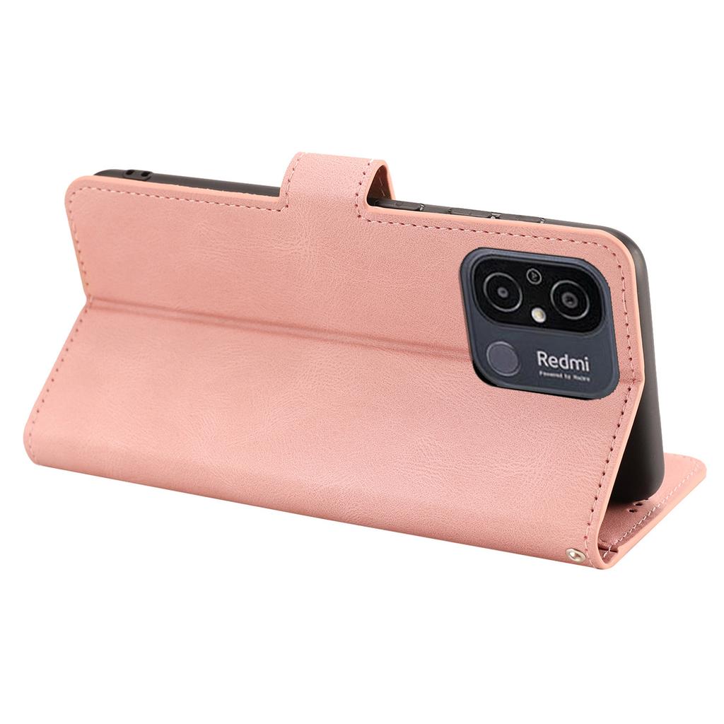 Stand Wallet Cover for Xiaomi Redmi 12C 4G/Poco C55 4G PU Leather Phone Case with Strap