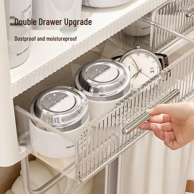 Punch-Free Wall-Mounted Bathroom Organizer Shelf