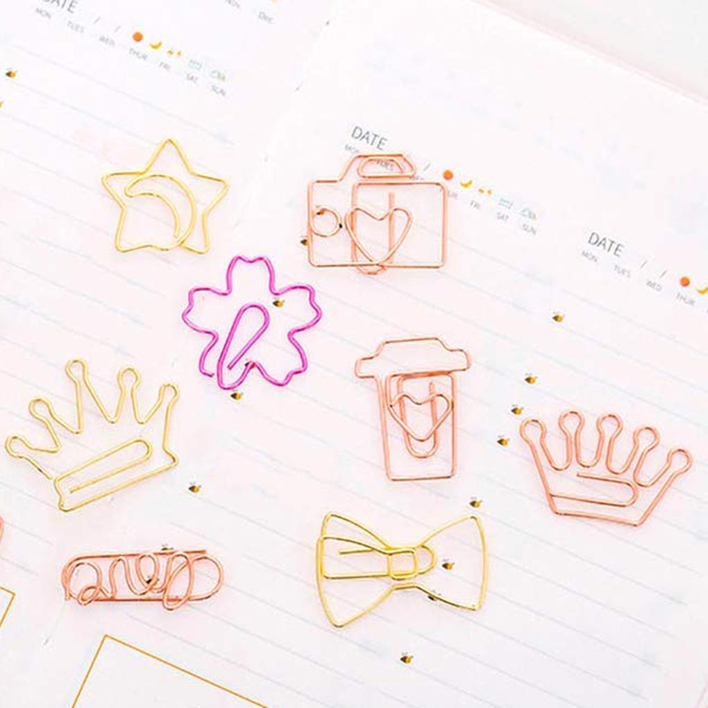 Delicacy Cartoon Rose Gold Paper Clip Bookmark Memo Clips Office Supplies