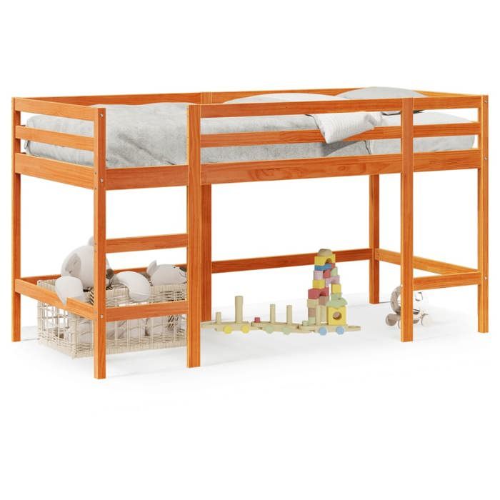 VidaXL Lit mezzanine enfants avec échelle 90x190 cm bois de pin massif, lit mezzanine, lit mezzanine avec échelle 852399
