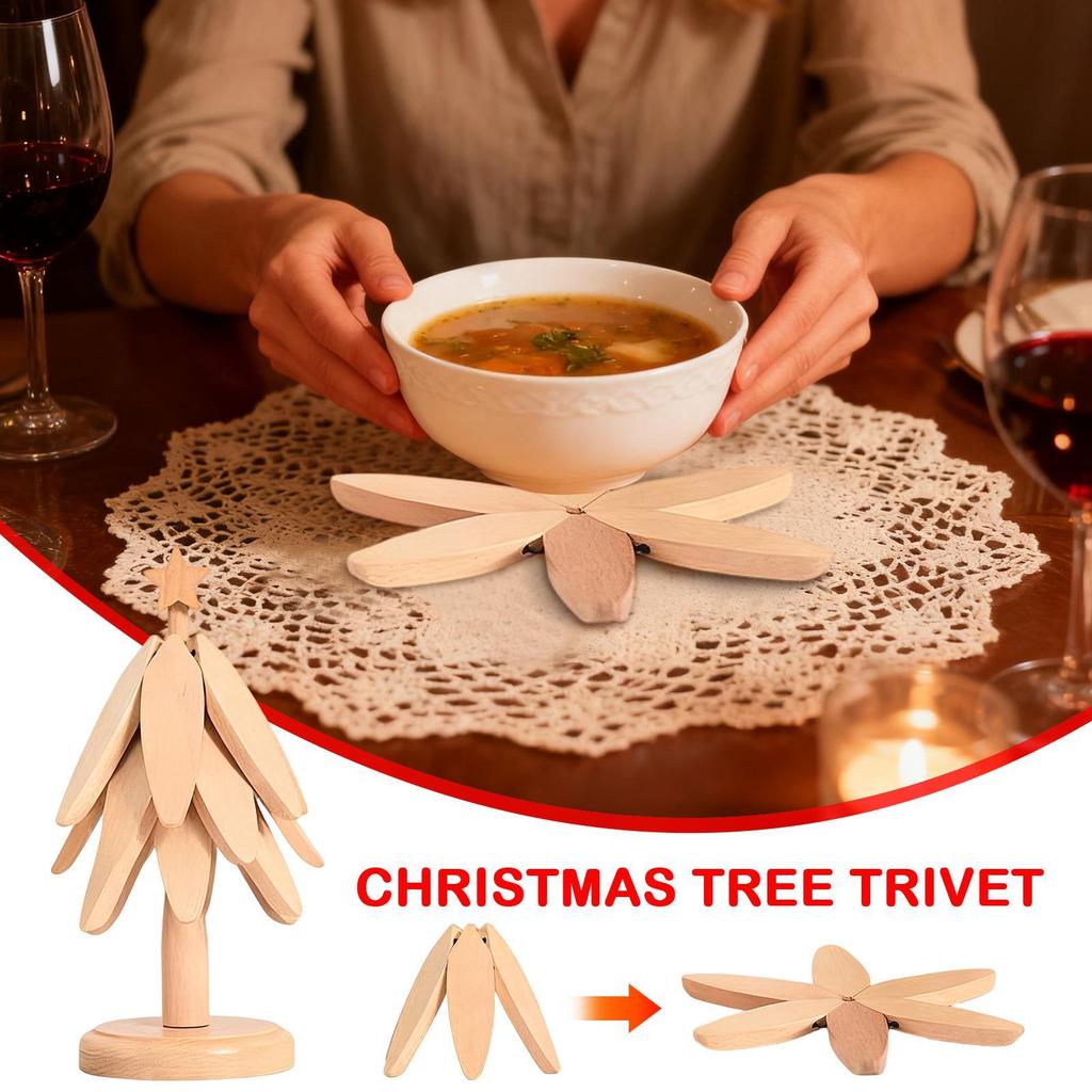 Tree Trivet Foldable Tree Shaped Anti-Slip Teapot Holder Tabletop Hot Pot Holder Trivet Christmas For Home Restaurant Pans Bowl