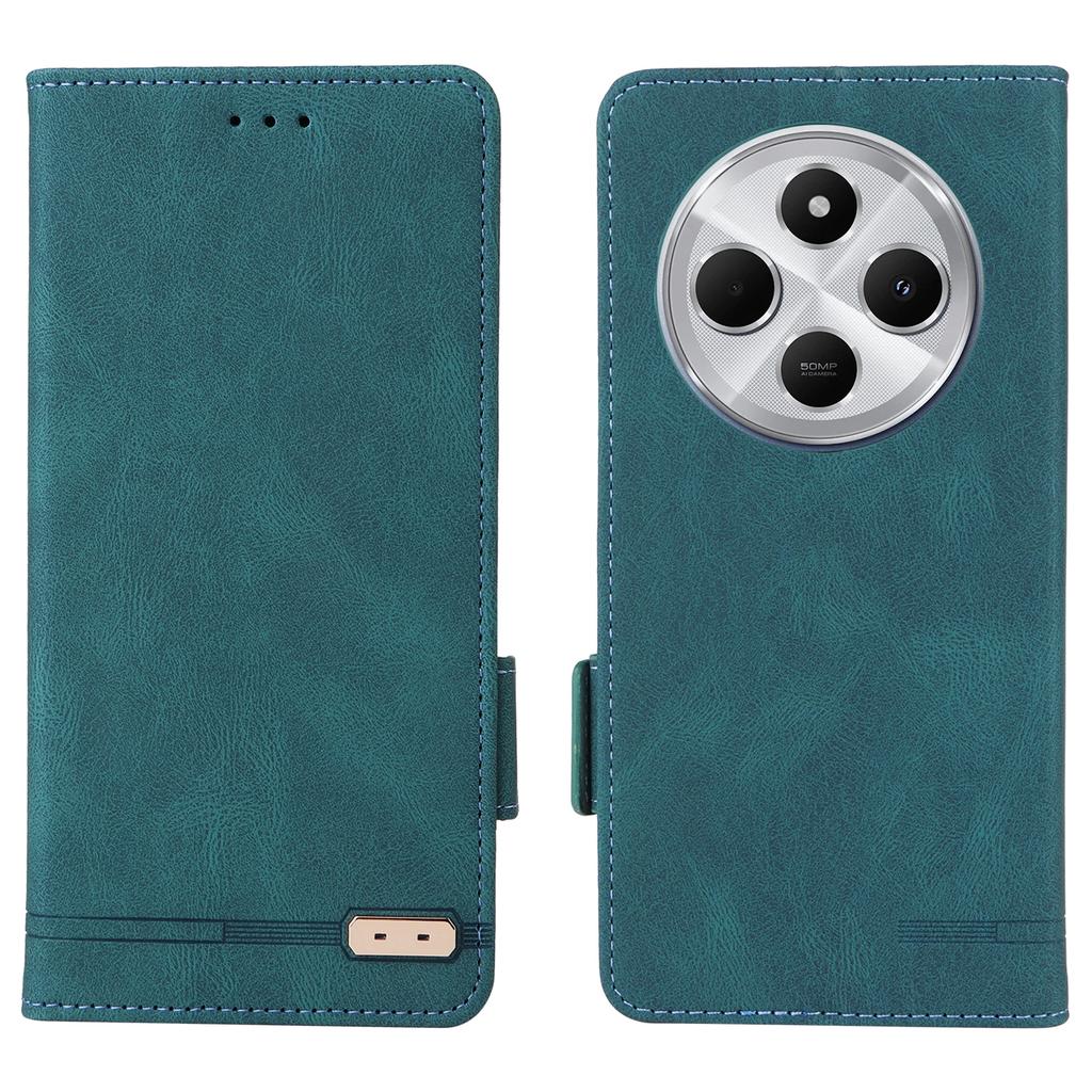 For Xiaomi Poco C75 4G/Redmi 14R 5G/14C 4G Case Leather Wallet Flip Phone Cover with Hardware Decor