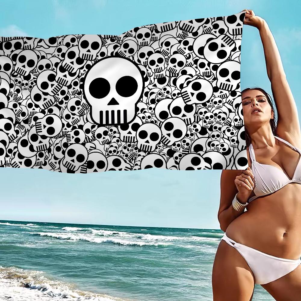 Crâne Horreur Sorcellerie Gothique Grandes Serviettes de Plage en Microfibre Serviette Sable Serviettes de Plage Serviette de Piscine pour Voyage Piscine Natation Yoga