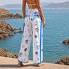 Women's High Waist Wide Leg Printed Sweatpants with and Elastic Waistband, Loose Casual Fit
