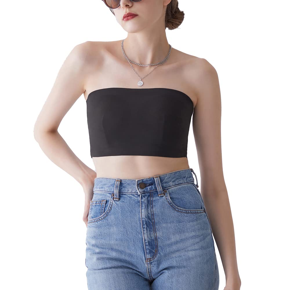 

Gunze Tuche TC5693 Tube Top Hook and Loop and Black Women s Bra, Padded, Closure, Strapless, Strapless,