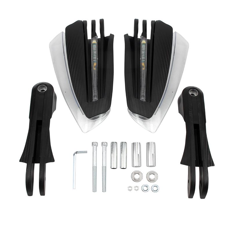 Motorcycle Handguard 22mm With LED Light ABS handlebar Hand Protector Universal чёрный