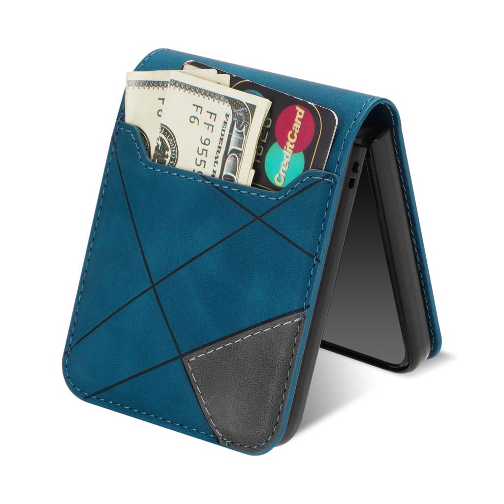 Suitable for Samsung Z Flip4 mobile phone case Z Flip3 splicing contrasting lines card folding protective case 3rd generation