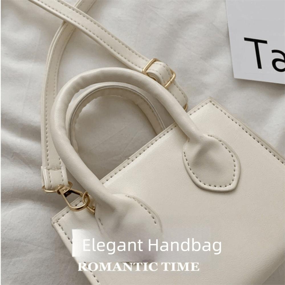 PU Leather Small Square Bag Minimalist Women's Crossbody Bag Mini Handbag  Literary Crowds