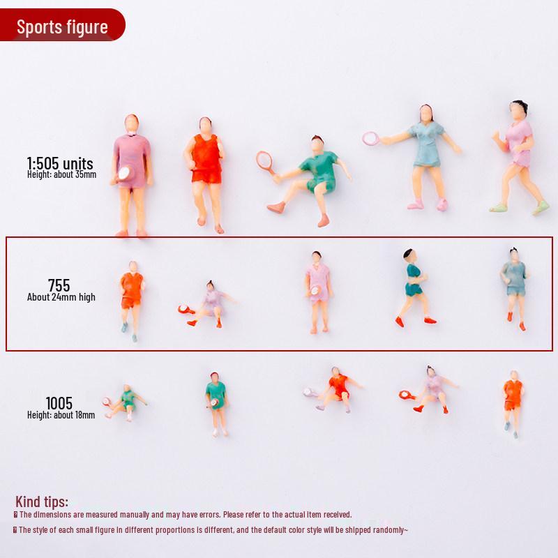 Sports-Themed Colored Model Figures
