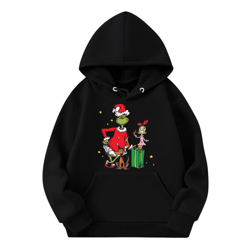 Bluza dziecięca świąteczna z długim rękawem, lekka, swobodna, luźna i wygodna, dziecięca bluza z kapturem