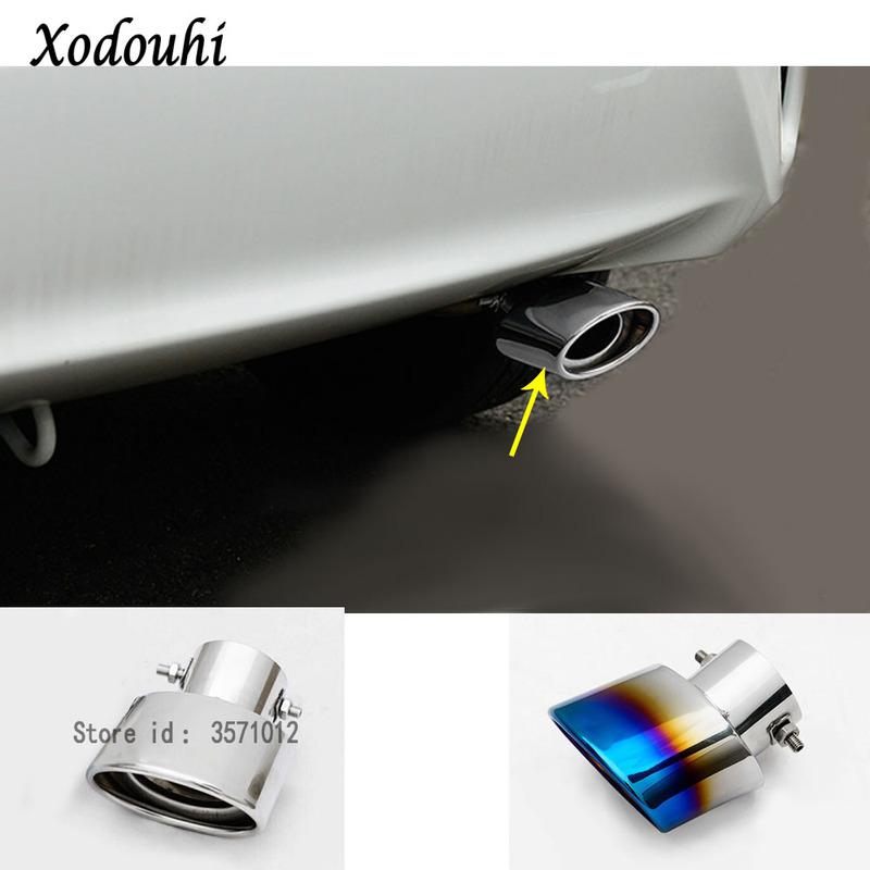 For Honda Fit Jazz 2014 2015 2016 2017 Car Styling Muffler End Black Pipe Dedicate Stainless Steel Exhaust Tip Tail Hoods Outlet