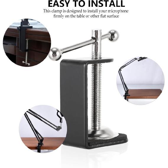 2Pcs Small C Clamps, 2inch Desk Mount Clamps Plastic C Bracket with Stainless Steel Screw for Securely Holding Tables - Tripods and More Versatile