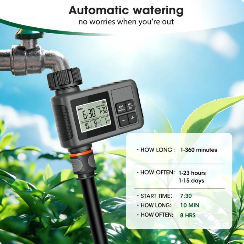 Outdoor Garden Irrigation Timer With Automatic Water Control For Home Garden And Agriculture