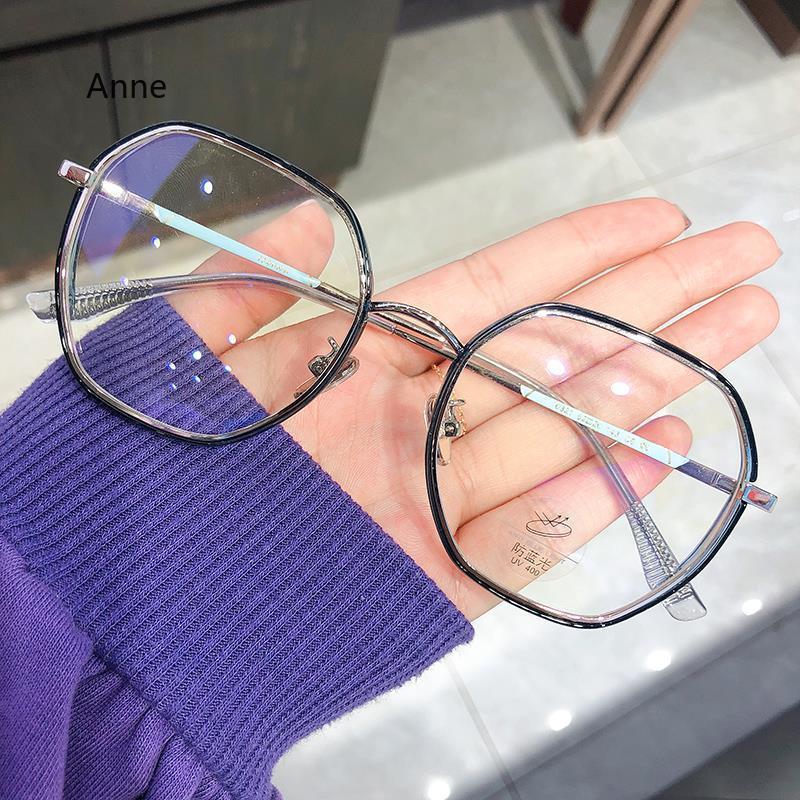 New Myopia Glasses for Women Polygon Frame Increased Vision Reading Glasses Men Anti-blue Light Transparent Computer Glasses
