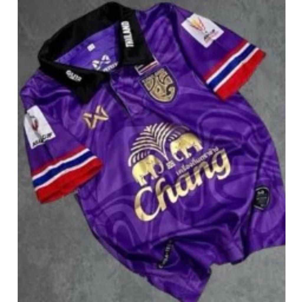THAILAND National Football Soccer Training JERSEY CHEER Fan Versjon Quick Dry skjorte Polo Polyester Kortermet Uniform Elefantlogo Sport Utendørs