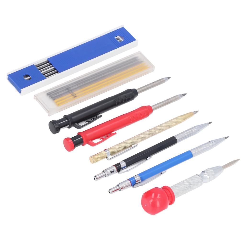 Carpenter Scriber Marking Kit Solid Mechanical Pencil with Refill Center Punch Carbide Marker