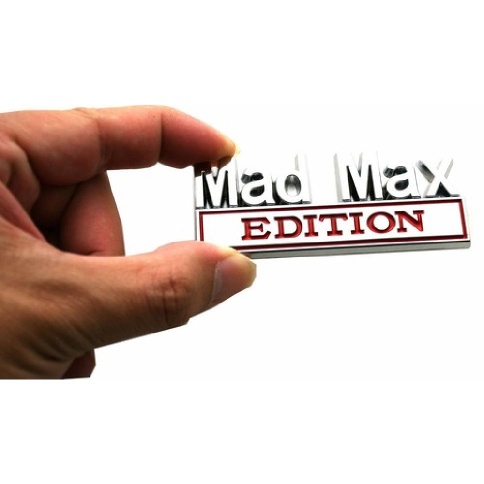 2pcs Metal Mad Max Edition Decals Sticker 3D Raised Letter Emblem Chrome Red