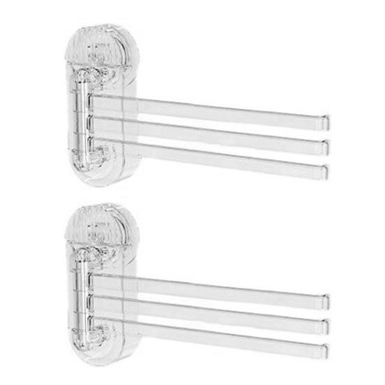 Yousheng 1/2Pcs Swivel Towel Rack Strong Load-Bearing Easy To Install 3-Arm Towel Bar Space Saving Wall Mounted Towel Holder
