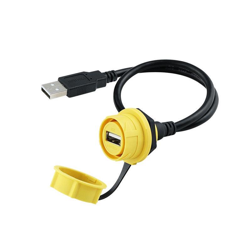 USB2.0 USB3.0 Screw Lock Waterproof USB Aviation Connector Socket Female To Male Industrial Data Extension Cable 0.3M 0.5M 1M