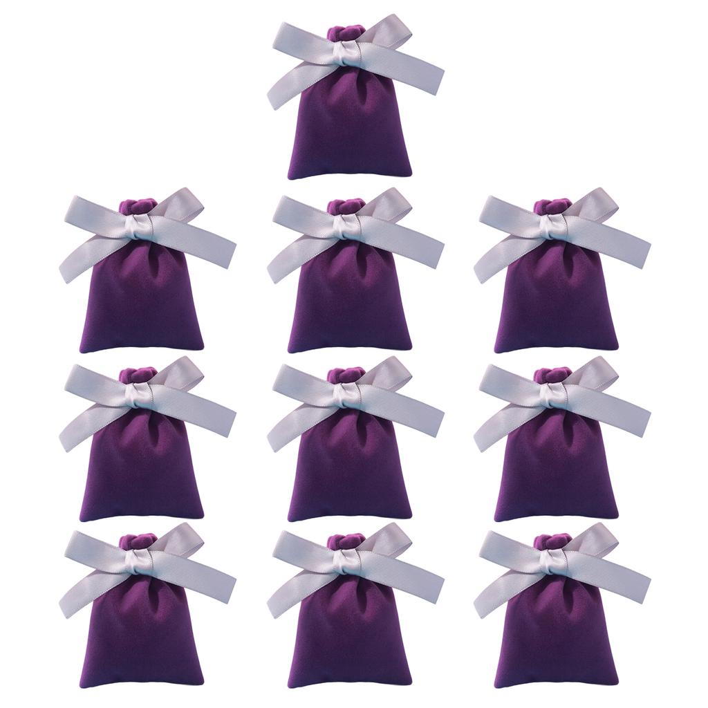10Pcs Velvets Drawstring Pouch Butterfly Knot Closure Bag for Jewelry and Cosmetics Storage Stylish Gift Packaging Bags