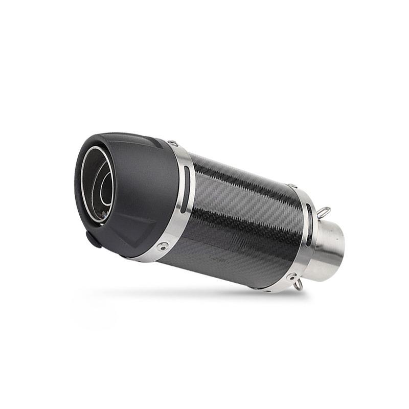 Universal 51mm Inlet Motorcycle Exhaust Muffler Pipe Carbon Fiber Exhaust Muffler For FZ6N Z1000 ZX6R PCX NMAX