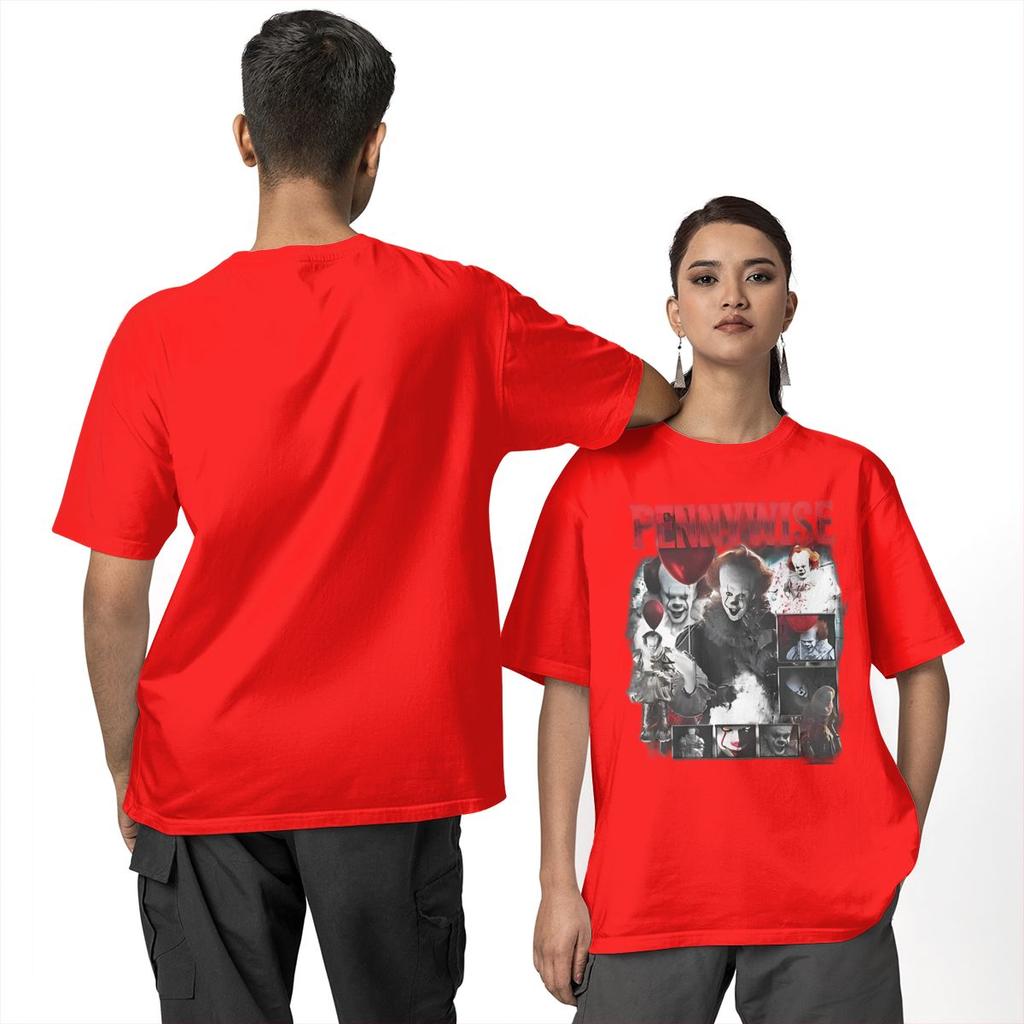Pennywise Horror T Shirt for Men Women 100% Cotton Vintage T-Shirts Round Neck Tee Shirt Short Sleeve Clothes Plus Size