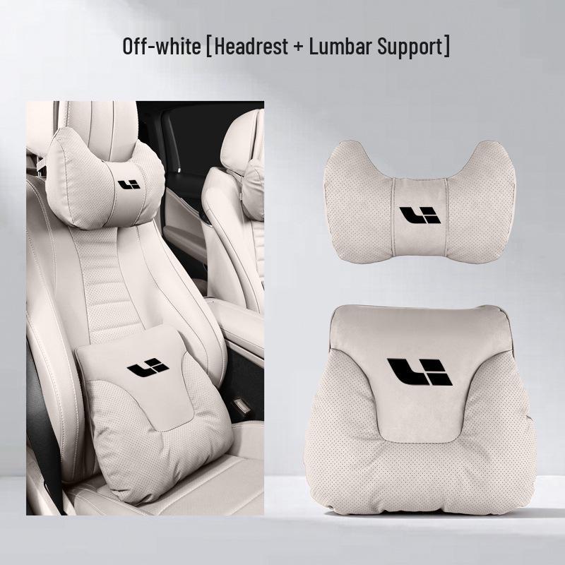 Ideal i6i8L Series Neck & Lumbar Support Pillow - Soft Car Interior Headrest for All Seasons