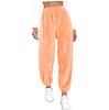 Women's Fashionable Relaxed-Fit Trousers Sporty Fleece-Lined Solid-Colour Cuffed Trousers