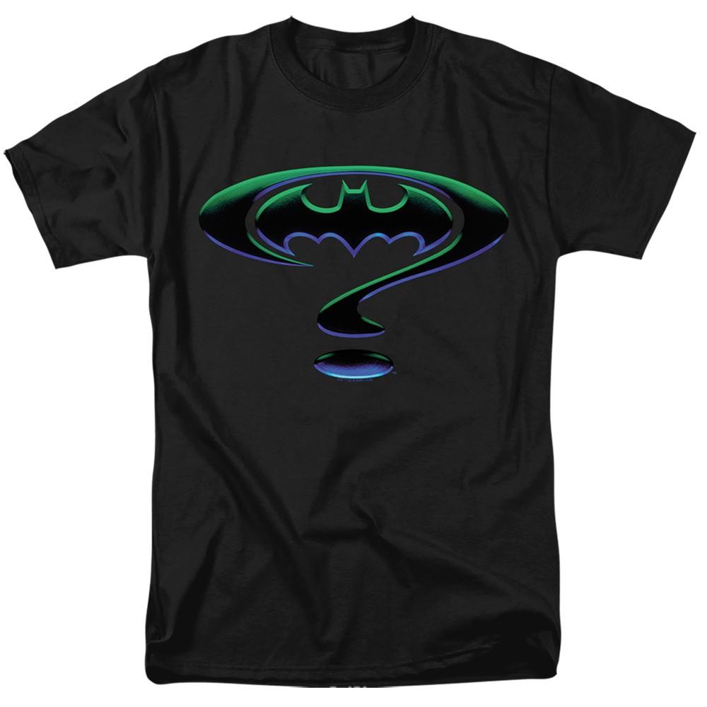 DC Comics - Batman Forever - Question Mark Logo - Adult Unisex T-Shirt - Black S