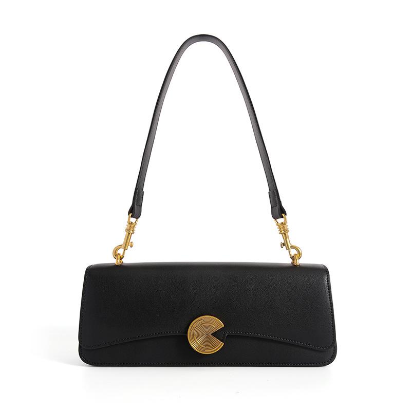 Cowhide Underarm Bag, High-end Portable Baguette Bag, Women's Niche Oblique Span Bag, Genuine Leather Shoulder Women's Bag